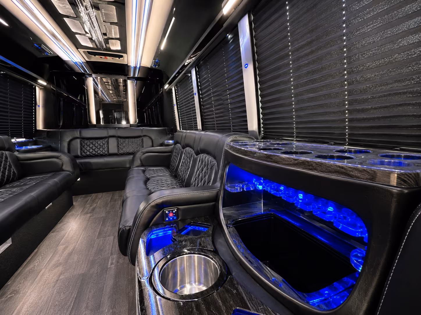 Group inside a Fremont bachelorette party bus
