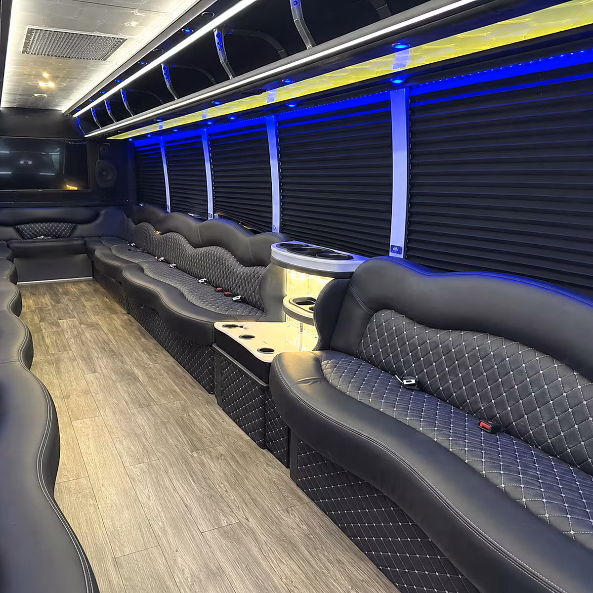 Fremont Private Event Transportation party bus interior