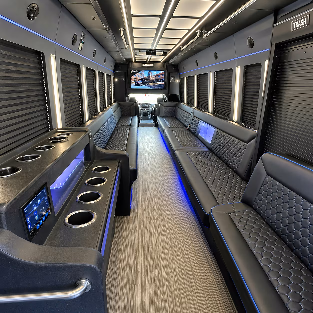 Fremont Prom & Homecoming Transportation party bus interior