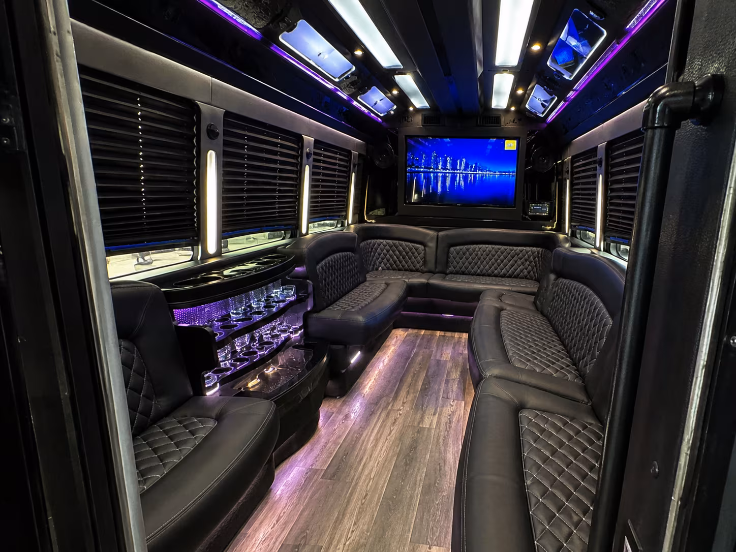 Fremont Sporting Event Transportation party bus interior