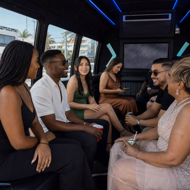 Black Mercedes Sprinter van staged for an Fremont Private Event Transportation group