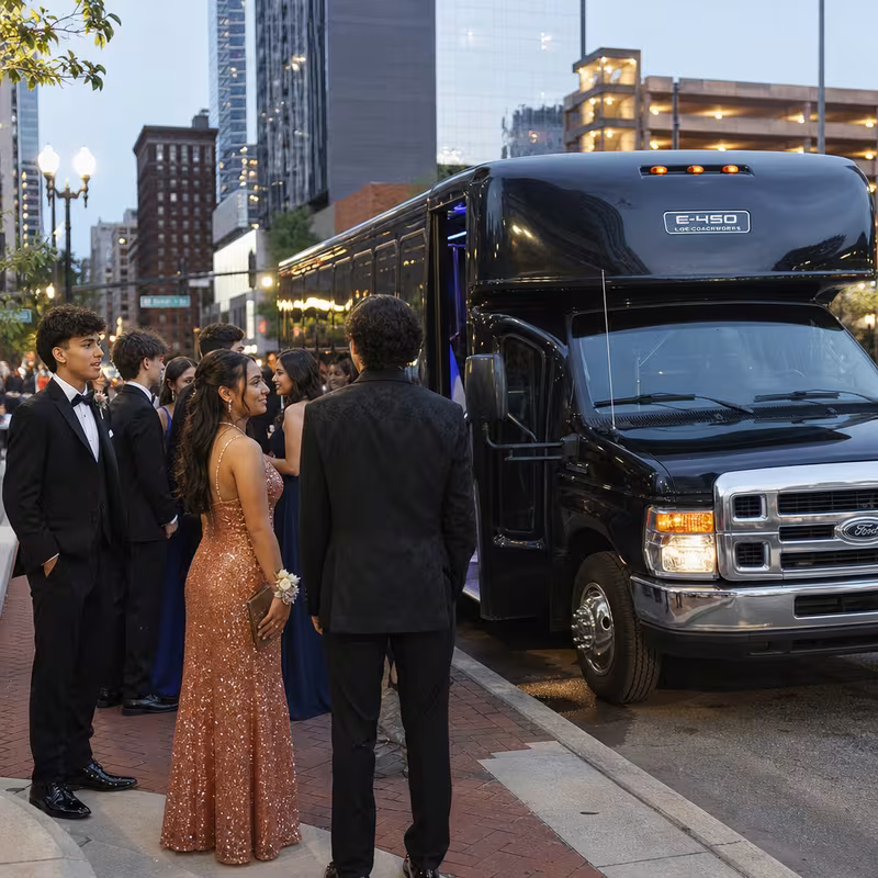 Passengers loading luggage while boarding an Fremont group shuttle