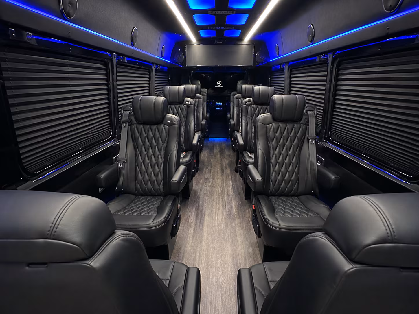Interior of a Fremont Sprinter van with luggage