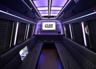 Pomona 18 Passenger Limo Bus Interior