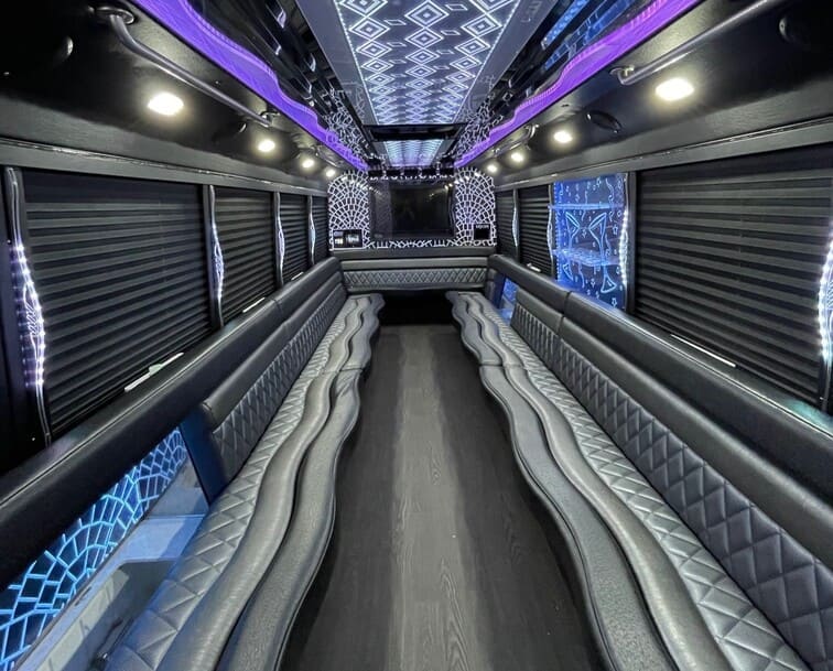 Salinas 30 Passenger Party Bus White Interior