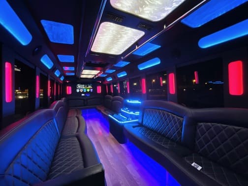 Sunnyvale 35 Passenger Party Bus Interior