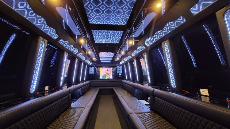 Pomona 40 Passenger Limo Bus Interior